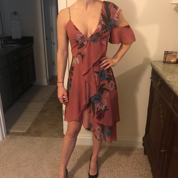 Keepsake Floral Asymmetrical Dress - Picture 3 of 6